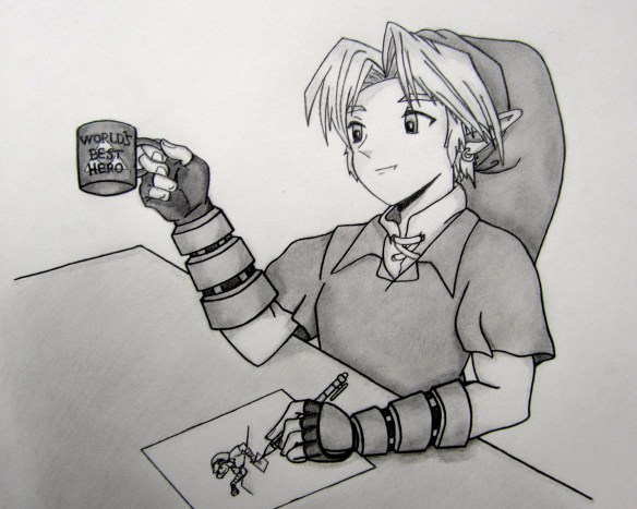 Link Drinking Coffee