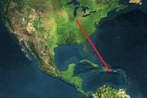 That little red line? Yeah, that's about seventeen hundred miles.