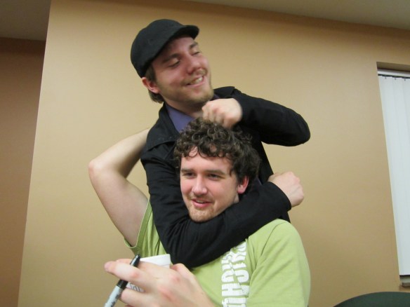 Nick, pictured here choking Socrates. Good times.